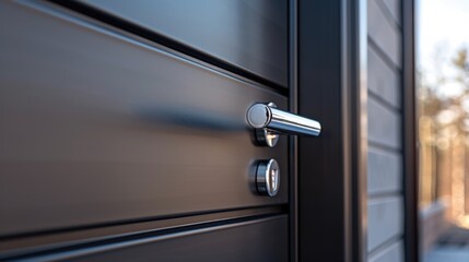 Close up of a fashionable trendy door with a stylish handle