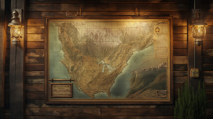 Vintage-style map of Colorado on a rustic wooden wall