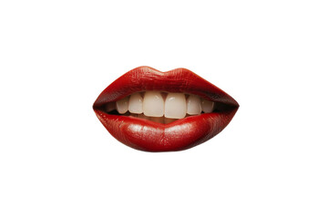 Human Mouth On Transparent Background.