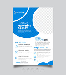 Magazine booklet Leaflet Flyer Corporate Creative Business Bi fold brochure design template
