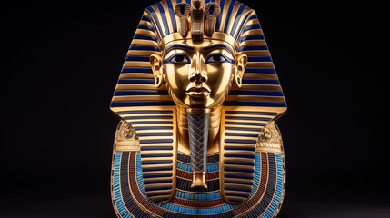 Tutankhamun's burial mask, antepenultimate pharaoh of the Eighteenth Dynasty of ancient Egypt.