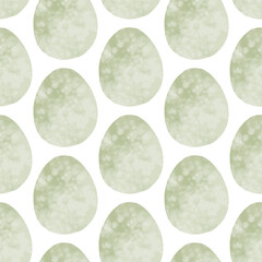 Seamless pattern with easter eggs, hand drawn illustration in watercolor style