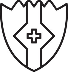 Knight Shield Icon Line Art