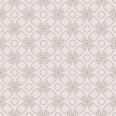 Trend seamless pattern of circles and arcs, geometric shapes in coffee color for coffee shop design. Decoration of lines on a brown background for textiles and wallpaper.