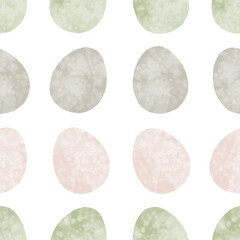 Seamless pattern with easter eggs, hand drawn illustration in watercolor style