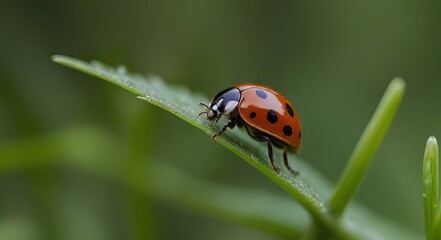 Fototapeta premium ladybug on leaf