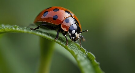 Obraz premium ladybug on leaf