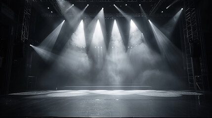 Artistic performances stage light background with spotlight illuminated the stage for contemporary...