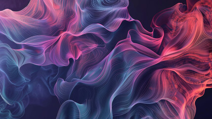 Obraz premium A colorful, abstract painting of a flame with a blue and pink swirl