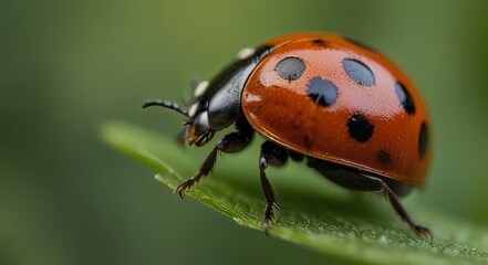 Fototapeta premium ladybug on a leaf