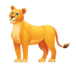 Lioness cartoon illustration isolated on white background