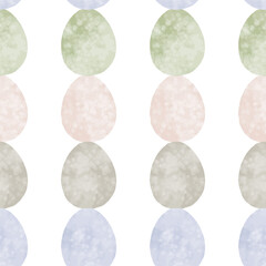 Seamless pattern with easter eggs, hand drawn illustration in watercolor style
