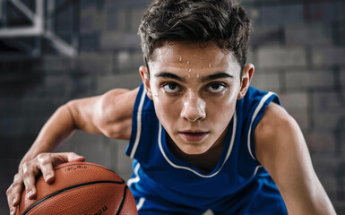 See a teenager honing their basketball abilities with focused practice.
