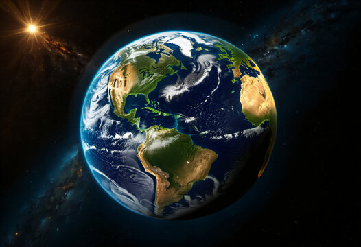 Erath on space background