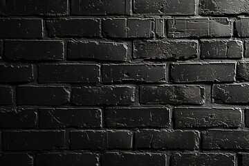 Black brick wall background, brick room, interior texture, wall background.