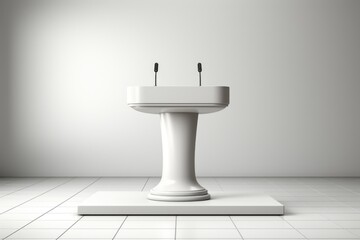 Empty podium stage white color