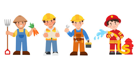 Worker set vector illustration