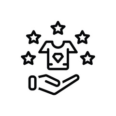 Black line icon for brand values