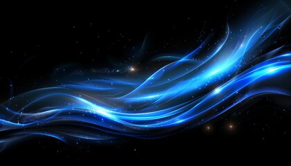Obraz premium Blue light abstract wave technology background with digital effects for modern design