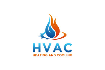 HVAC logo design, heating ventilation and air conditioning, HVAC logo.