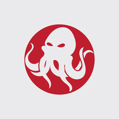 Octopus logo or symbol icon illustration design template