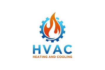 HVAC logo design, heating ventilation and air conditioning, HVAC logo.
