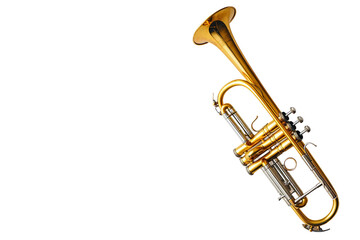 Fototapeta na wymiar Trumpet Brass On Transparent Background.