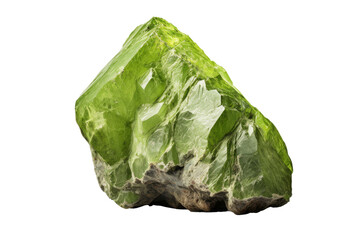 Emerald Enchantment: A Green Stones Solitude. On a White or Clear Surface PNG Transparent Background.