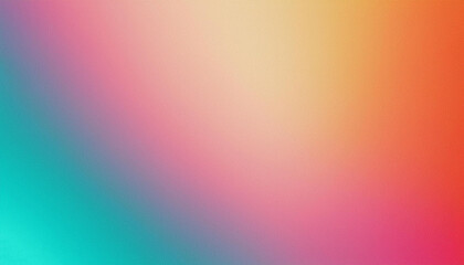 Obraz premium Orange pink teal green abstract retro grainy gradient , noise background, texture effect summer. Web poster. Gradient wallpaper. Decoration and design. 
