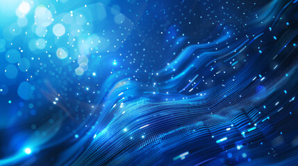 Abstract blue technology background with glowing particles