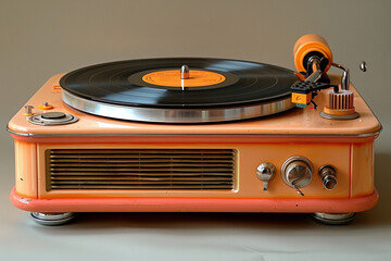 A vintage record player evokes musical nostalgia, spinning melodies on classic vinyl.