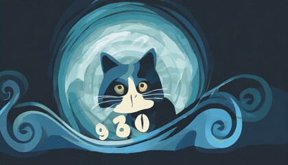 AI-generated art cat (Art Meow series)