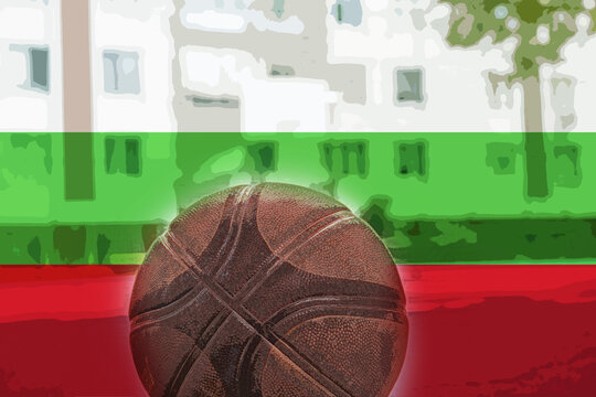 Basketball ball with Bulgaria flag, tournament or competition, basketball cup idea, basket ball - Powered by Adobe