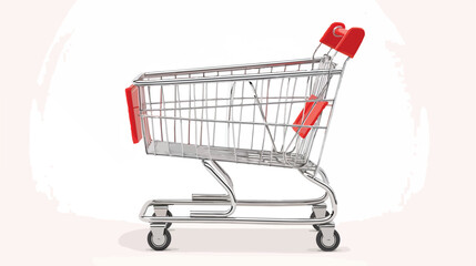 Empty shopping cart on white background Vector illustration