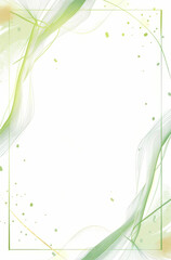 a white and green background with a square frame