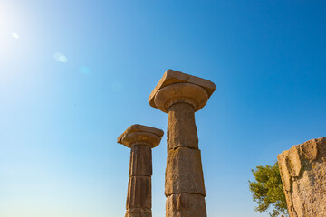 Columns of the Temple of Athena in Assos ancient city