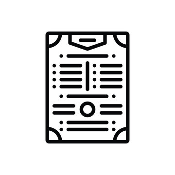 Black line icon for menu
