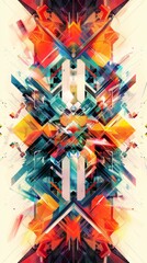 Abstract art design with geometric shapes and colors. Vertical background 