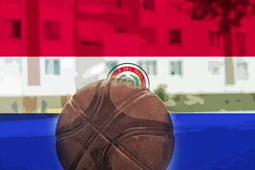 Basketball ball with Paraguay flag, tournament or competition, Paraguay victory and win concept