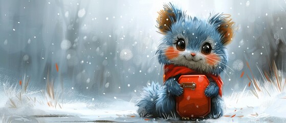 A luggage tag shaped like a cute animal character with space for personal information. copy space