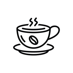Black line icon for coffee