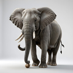Fototapeta premium elephant white background