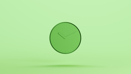 Green mint clock face display time office business measurements background 3d illustration render digital rendering