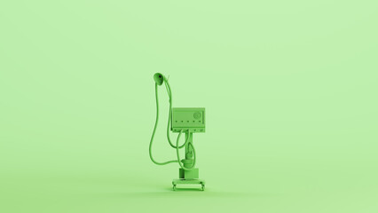 Green mint medical device equipment hospital machine oxygen mask background 3d illustration render digital rendering