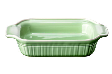 Enchanted Green Delight: A Serene Casserole Dish. On a White or Clear Surface PNG Transparent Background.
