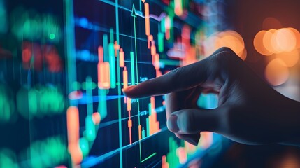 Businessman checking stock market data