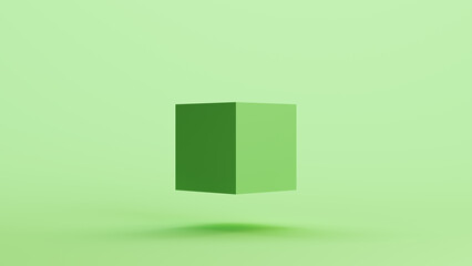 Green mint cube face geometric shape solid structure box background 3d illustration render digital rendering