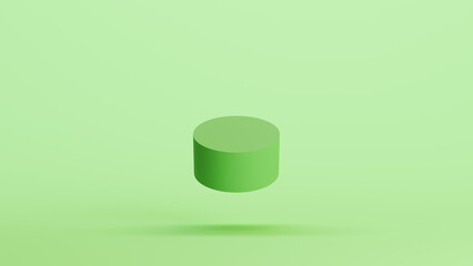 Green mint cylinder shape geometry face geometric solid structure background 3d illustration render digital rendering