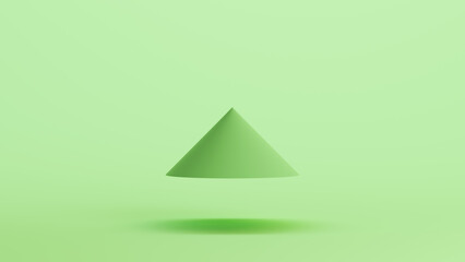 Green mint cone geometry shape face geometric solid structure background 3d illustration render digital rendering