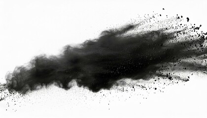 yellow chalk and dust flying, effect explode isolated on white background